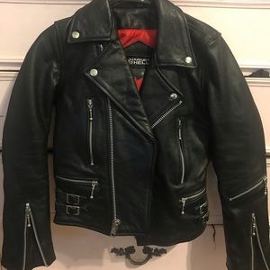 Straight to hell women’s leather jacket
